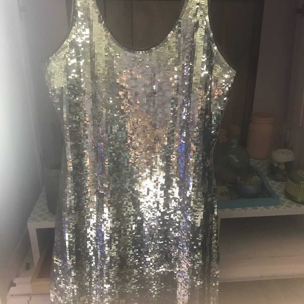 Silk sequined dress